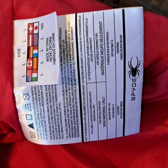 Spyder Boys size Large Nexus Puffer JKT With red Cuff Polar Gray - Picture 2 of 12